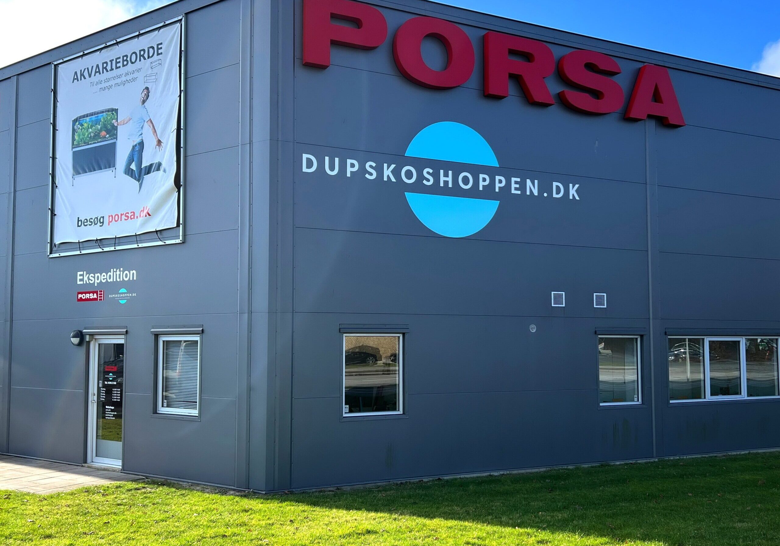 Porsa og Dupskoshoppen.dk Bygning